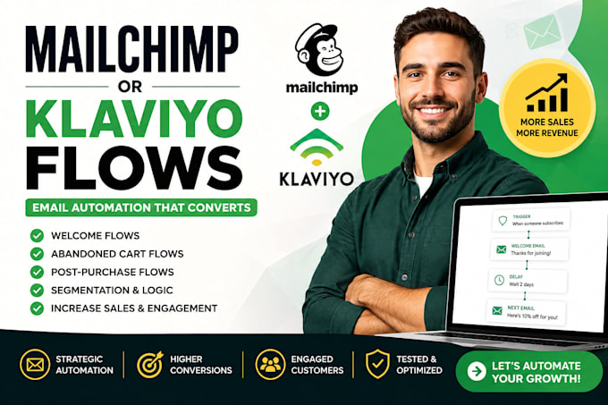 create mailchimp klaviyo flows email automation welcome flow