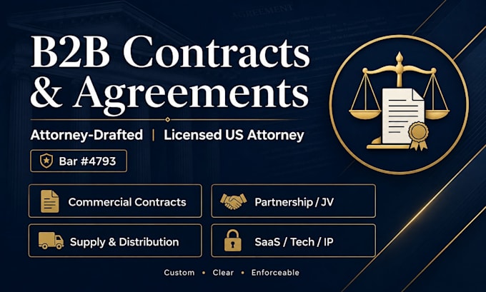 draft legally binding b2b supply, vendor, and distribution agreements