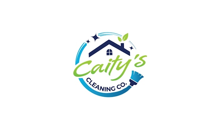 design modern green cleaning company logo