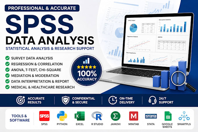do spss data analysis, statistical analysis, survey analysis and reports