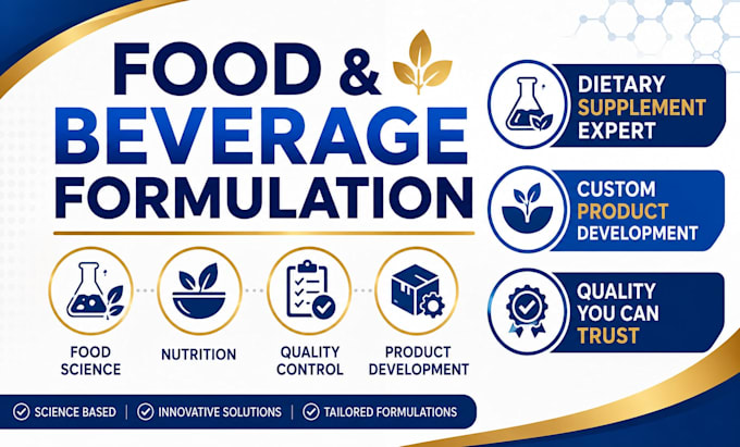 develop food, beverage and dietary supplement formulations