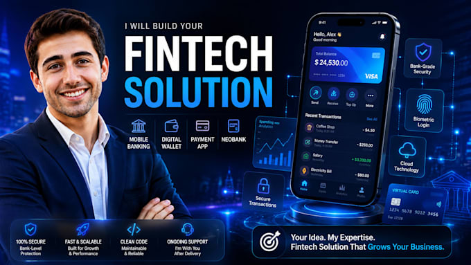develop fintech app, mobile banking app, digital wallet, payment app, neobank