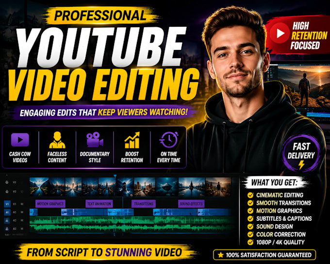 do talking head video editing, long youtube editor,  course video, vsl