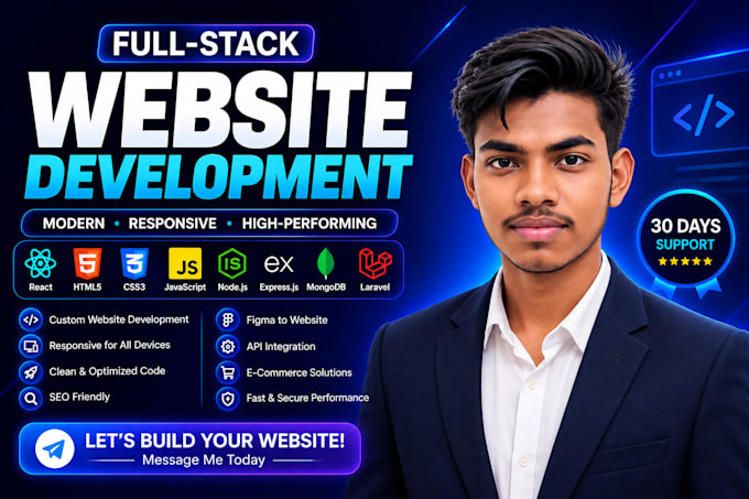 build, rebuild website development as full stack developer, front end devloper