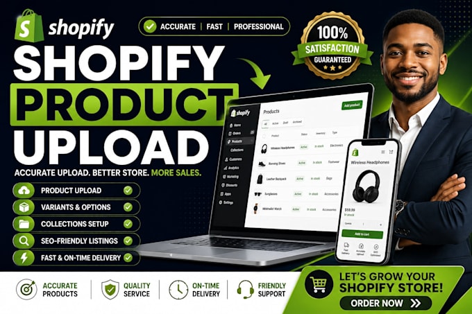 upload shopify products with SEO and collections