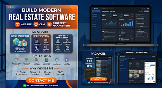 develop mls idx real estate websites CRM and property management systems