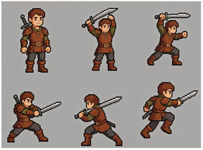 do pixel art animation, pixel art background environment, game art character
