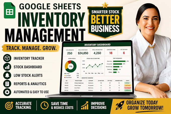 create inventory management spreadsheet stock tracker and inventory dashboard