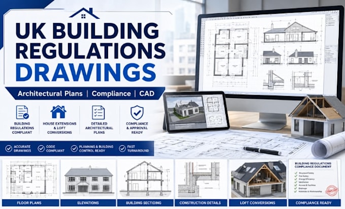 create UK building regulations drawing and architectural plans approval
