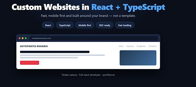build a fast custom website in react and typescript