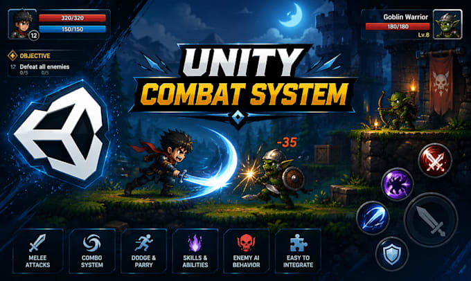 create a combat system for your game in unity