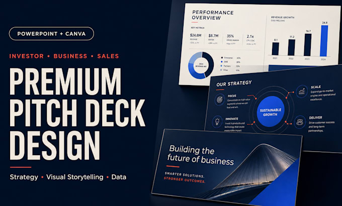 design a premium pitch deck presentation