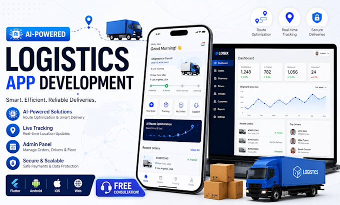 build ai logistic app mobile app development transportation fleet management app