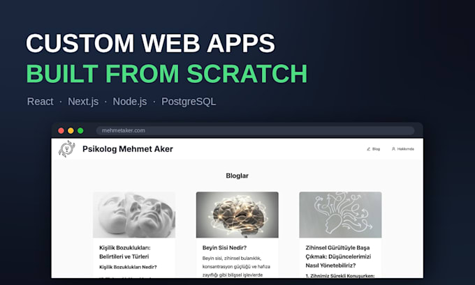 develop a full stack web application with react nextjs and nodejs