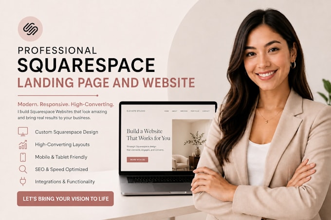 professional squarespace landing page and website