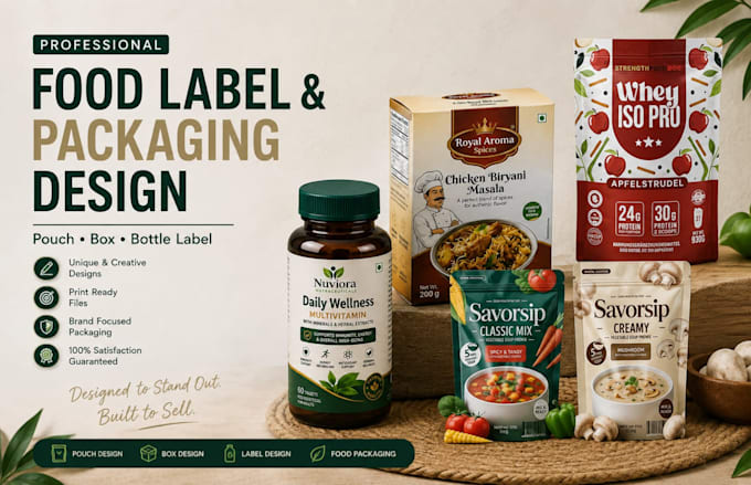 do food label design, packaging design product pouch food packaging bottle label