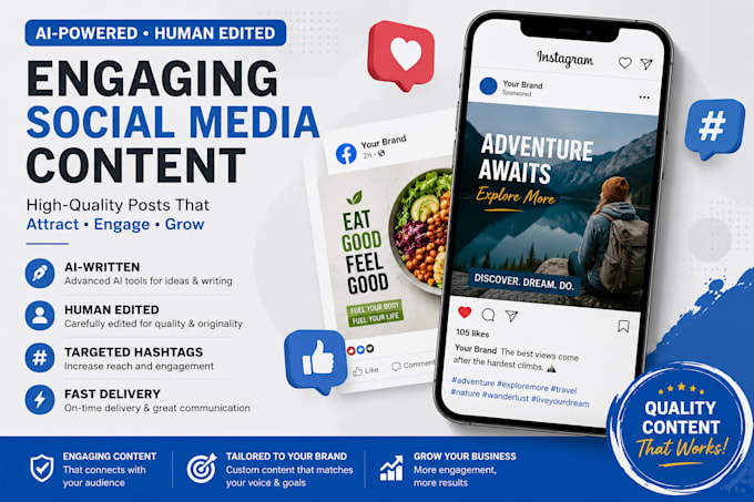 write engaging social media posts using ai and human editing