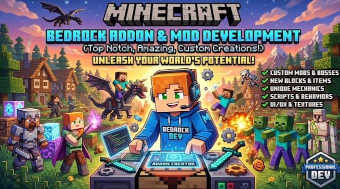 develop minecraft bedrock mod addons for realms and servers