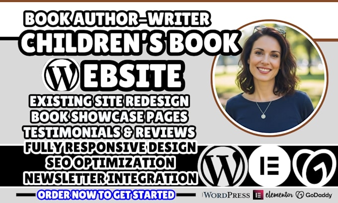 children book author website, book author website redesign, author website