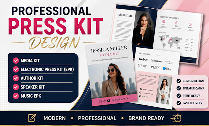 design professional press kit, media kit, electronic press kit, author press kit