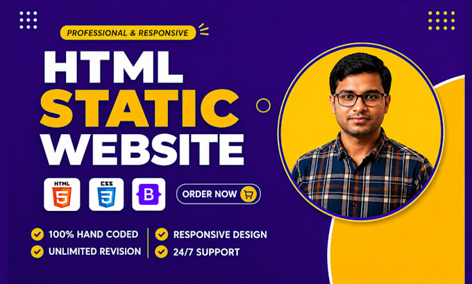 be HTML CSS static website maker or frontend web developer