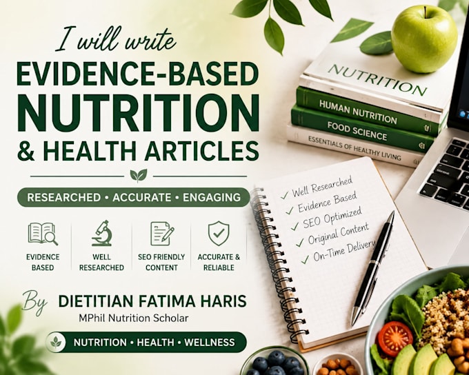write evidence based nutrition and health articles