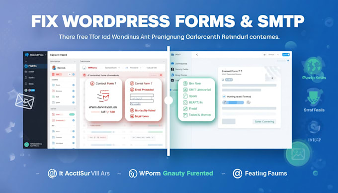 fix wordpress contact form 7, wpform, gravity form, ninja form, smpt errors