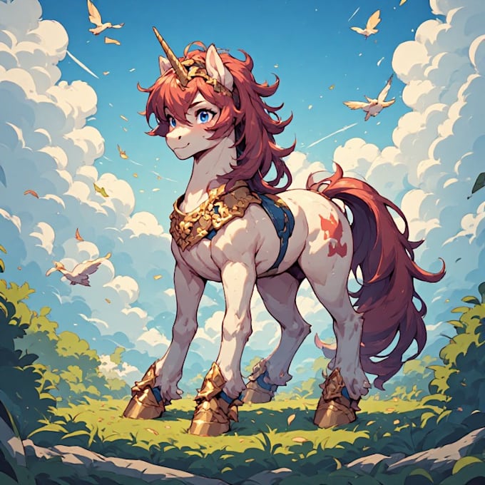 create high quality pony character illustration