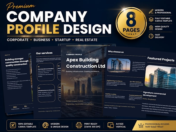 design a premium company profile brochure