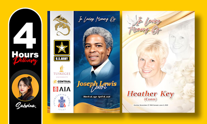 design best funeral flyer, memorial card, obituary program