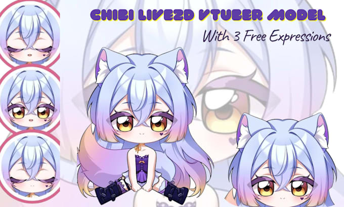 design and rig cute chibi vtuber model, anime vtuber commission for streaming