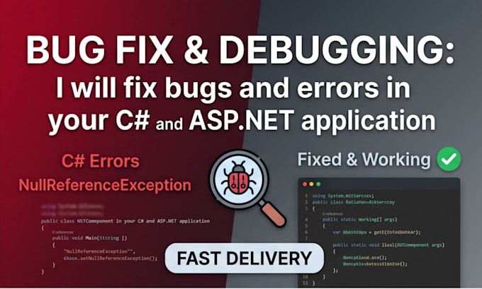fix bugs and errors in your c sharp and asp net application
