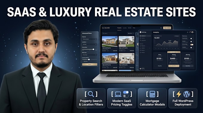 build saas landing page or real estate site