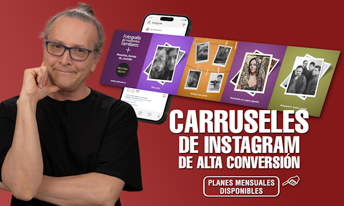 diseñaré carruseles continuos de instagram para tu marca