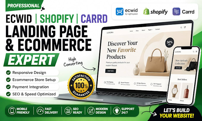 ecwid shopify ecommerce landing page