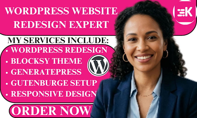 redesign wordpress website with gutenberg, blocksy theme, generatepress, kadence