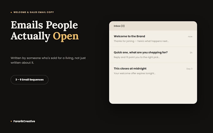 write a welcome or sales email sequence that converts
