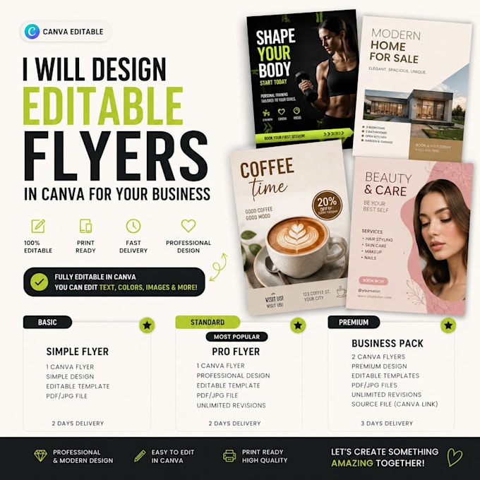 design editable canva flyer design for brands and businesses