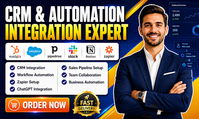 integrate hubspot, pipedrive, salesforce,slack, notion, click up chatgpt zapier