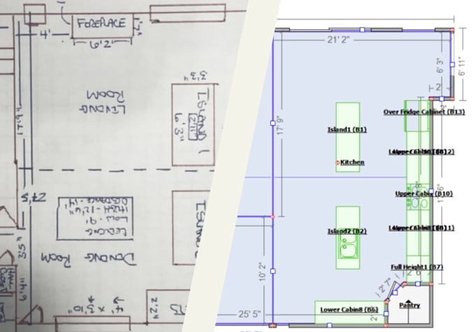 create a highly detailed interior sketch in xactimate