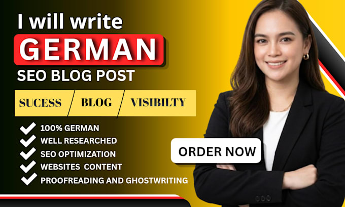 write SEO german blog posts website content blog article website landing pages