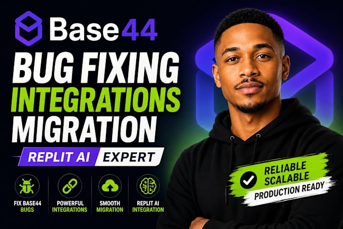 fix base44 bugs, base44 integrations, base44 app base44 migration and replit ai