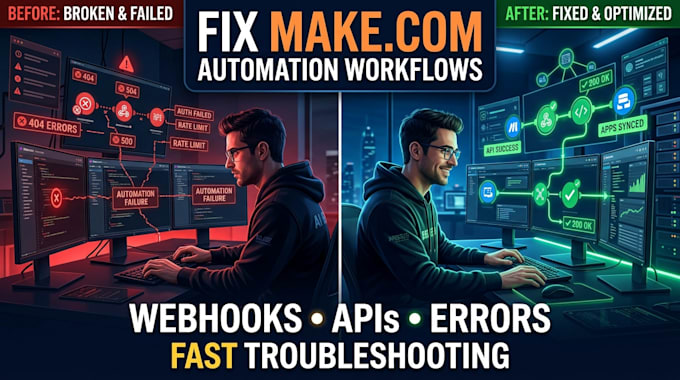 fix make com, setup make com automation, fix make com automation workflow