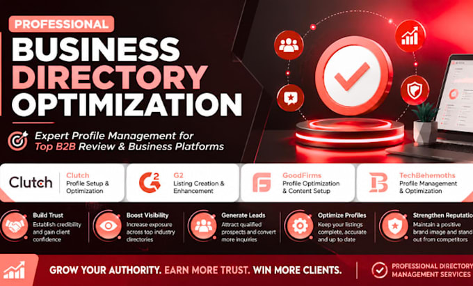 optimize gmb, clutch, g2, goodfirms for better online visibility