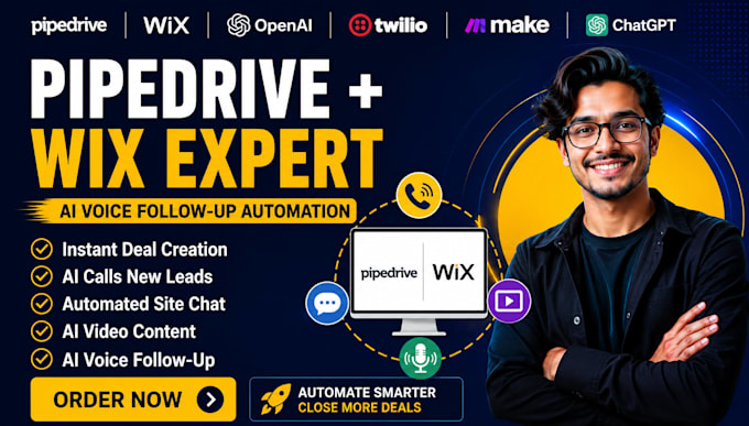 integrate pipedrive wix luma elevenlabs suno tiktok synthflow chatfuel