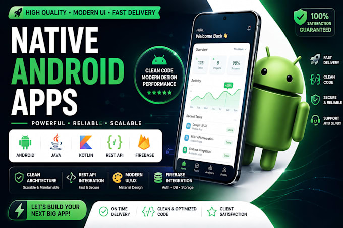 develop a native android app with a clean rest api