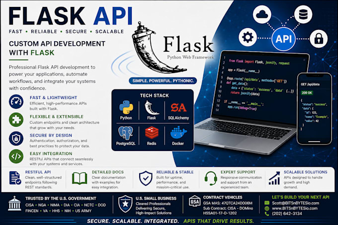 build a secure python flask rest API for your application