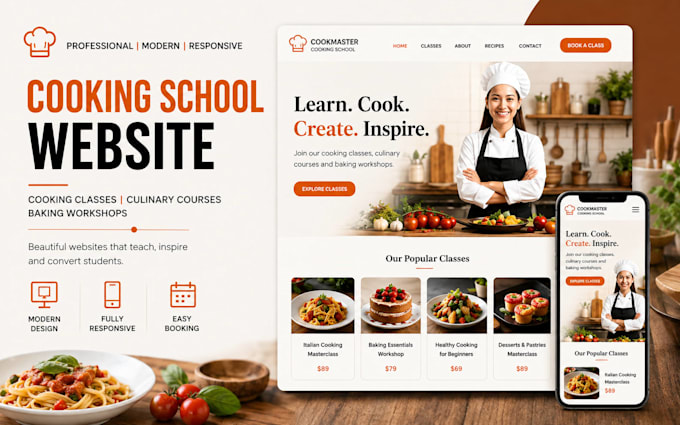 build wix cooking school website culinary website baking workshop website