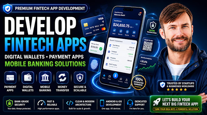 develop fintech app, payment app, digital wallet, and mobile banking app fast