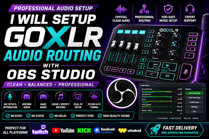 setup goxlr audio routing with obs studio